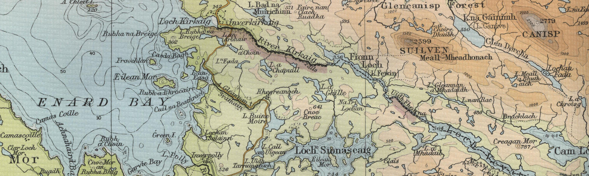 River Kirkaig Salmon Fishing Map